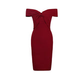 Wine Red French Champs-All Lys¨¦e Classic Shoulder Tea Dress High Waist Repair Body Scuffled Ass Bent Dress Woman 68HZ