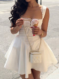 Sexy Women's New Lace Splicing Babes Sling Skirt Body-Dexed Dress Girl Ballet Ponpon Small Dress 68HZ