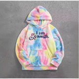 2025 Autumn And Winter New Personalized Street Tweed Lamb Languid Languid Wind Loose Tie Dye I Am Kenough Company 68HZ