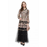 High-End Women's Dress 2024 Early Spring New Heavy Industry Embroidery Flower Bow Yarn Dress 68HZ