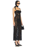High-End Women's Sexy Net Yarn Empty Bag Slings In Long Dress With Air Dress 68HZ