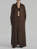 Simple Korean Casual Style Dress 2025 New Collar High-End Solid Color Design Shirt Long Dress Women's Summer 68HZ