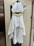 Spring And Summer Heavy Industry Shell Decoration Top + High Waist Skirt Set 68HZ