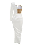 Autumn And Winter New Sleeves Hot Dress Three-Dimensional Flower Bag Tight-Up Fashion Dinner Dress Dress 68HZ