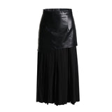 British Elegant Niche Design 2025 Summer New High-Waist Temperament Fashion Splicing 100 Folded Half-Dressed Half-Dressed 68HZ