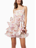 French Lotus Leaf-Lace Slinged Skirt 2025 New Holiday Wind Lace Collection Waist Thin Dress Dress Woman 68HZ