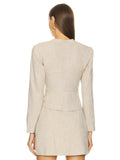 High-End Women's Suit Sexy Hollow With Long-Sleeved Top Irregular Tie Short Skirt Two-Set 68HZ