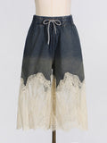 2025 Summer New Lace Splicing Sexy Sling + Fashion High-End Denim Shorts Two-Piece Set Of Women 68HZ