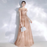 Banquet Evening Dress Women's 2025 New Temperament Company Annual Birthday Lienlight Host Art Test Tailing Dress 68HZ
