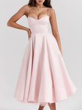 French Pastoral Sling Skirt 2025 New Fashion Flowers High Waist Slim Slim Sexy Poneng Dress Woman 68HZ
