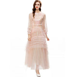 Heavy Industry Lily Retro Lotus Leaves Side Spliced Apricot Sweet Swing Dress Dress Autumn And Winter Women's Dress 2024 68HZ