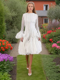 Vietnam's Niche Temperament 2025 Spring New Fashion Lotus Leaf Side Design Waist Thin Horn Sleeve Dress Woman 68HZ