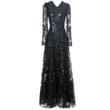 Heavy Industry Yellow Liliu Sexy V-Necked Banquet Long Dress Dresses New Women's Spring And Autumn 2025 68HZ