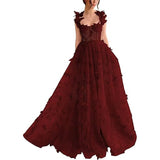 The Bridesmaid's Suit Slings Linden With Forked Temperament Sexy Evening Dress Lace Mesh Dress 68HZ