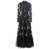 Heavy Industry Lily Three-Dimensional Lace Collar Long-Sleeved Lotus Side Princess Dress New Women's Autumn And Winter 2024 68HZ