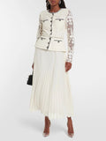 Small Name Studded Woven Strip Lace Embroidery Hook Hollow 100-Fold Long Dress Apricot Color 68HZ
