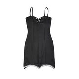 High-Quality Heavy Industry High-End Female Nail Beaded Bow Sling With Low Breast Sexy Tights With A Dress 68HZ