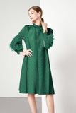 Miyake Design Feeling Flower Sleeve Dress Women's New Spring And Autumn Folds Large Size Loose Mother Dress Long 68HZ