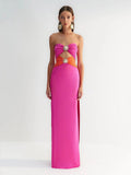 Women's Hot Diamond Metal Accessories High-End Elegant Long Body-Covered Braided Dress 68HZ
