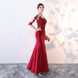 Evening Dress Woman 2025 New Banquet Host Performance Fishtail Long Repair Bride Wedding Toasting Suit 68HZ
