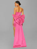 High-End Women's Sexy Folded Bag With A Bosom Dress Temperament Can Be Removed Large Bow Decorative Tape 68HZ