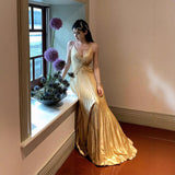 Hanging Dress Women's High-End Temperament Famous Lady Small Dress Thin Holiday Style Sexy Back Long Dress 68HZ