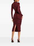 2025 New Women's Dress Sexy Bag Hip Hot Diamond Fork Long Sleeve Dress 68HZ