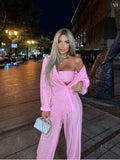 2024 Spring And Summer New Shirt + Breasts + Tight Waist Trousers Hot Three-Piece Suit Woman 68HZ