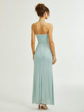 High-End Women's Clothing New Heavy Industry Hot Diamond Solid Color Sexy Thoracic Dress Dress Dress Dress Dress 68HZ