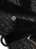 2024 Winter Women's Temperament Suit Collar High Waist Thin Double Buckle Buckle Coarse Flowers Coat 68HZ