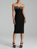 Twisted Skirt Sexy Diamond Bra Dress Dress High-End Light Luxury Niche Evening Dress Dedicated 68HZ