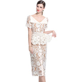 British Niche Temperament Thousands Of Gold Windy Collar Short-Sleeved Lace Waist Dress Dress With Belt 68HZ