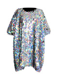Street Style Loose Plus-Size Skirt 2025 Spring New Fashion Round-Collar Squint Splicing Dress Women's Trend 68HZ