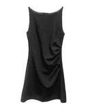 Summer New French Temperament Folded Body Slimy Sling Dress Bridal Dress Skirt Skirt 68HZ