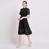 Temperament-Éí-In-So-Potted Lace Dress 2025 Spring/Summer New French High-End Squeer Hook Water-Soluble Lace Dress 68HZ