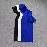 Women's Dress One Shoulder Lotus Side Tight Fashion Long Dress Sexy Open Bandid Dress 68HZ