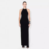 Spice Girls Heavy Industry Ordered Diamond Hanging Neck Sleeveless Dress Sexy Bare Back Tight Body Open Fork Dress 68HZ