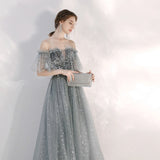 Evening Dress Woman 2025 New Summer Toast Dress Bride Engagement Banquet Temperament Gray Long Bridesmaid Suit 68HZ
