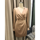 Autumn New Long-Sleeved French Temperament Design Small Silk And Satin Noodle Folds To Collect Thin Dress Women 68HZ
