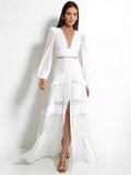 Deep V Goddess Fan Gentle Sweet Fashion Hollow Tea Rest Temperament Fairy Fairy Sister Light Luxury Dress 68HZ