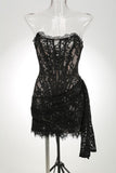 High-End Women's Sexy Lace Perspective Splicing Waist Tset Bra Dress Elegant Temperament Dress Dress Dress Dress Dress 68HZ