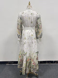 French Idyllic Dress 2025 Spring New Straight Lantern Sleeve Print Straps Slimmed Dress Woman 68HZ