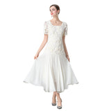 European Goods Heavy Industry Lace Three-Dimensional Square Dress Dress Women 2025 Summer New Gas Shade Meat Mesh Yarn Long Dress 68HZ