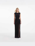 Sleeveless Temperament Sleeveless Sex Hollow Banquet Bag Ass Evening Dress Tight Bridesmaid Dress 68HZ