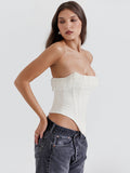 New Babes Wear Women's Pearl Bras Fish Bone Corset T-Ribs Corset T-Mearly Umbilly Blouse 68HZ