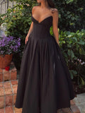 New Women's Dress Sexy Breast-Covered Fish Bones Waist Black Dressȹ 68HZ