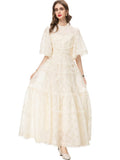 Heavy Industry Lianglid Leafs Pink-Senage Princess Style Dresses Summer Women's New 2024 68HZ