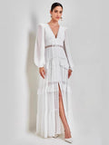 Deep V Goddess Fan Gentle Sweet Fashion Hollow Tea Rest Temperament Fairy Fairy Sister Light Luxury Dress 68HZ