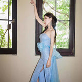 Evening Dress 2024 New Three-Dimensional Flowers With Corset Dress High-End Fine Shiny Fishtail Dress 68HZ