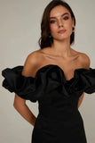 Dress 2024 Summer Women's Clothing Lotus Side Sexy Oblique Shoulder High-End Temperament Dress Dress Dress 68HZ
